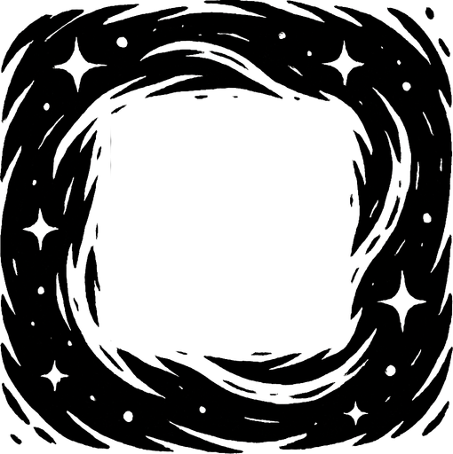 Kare şeklinde siyah bir portal.
In-Game asset.  2d.  High contrast.  No shadows