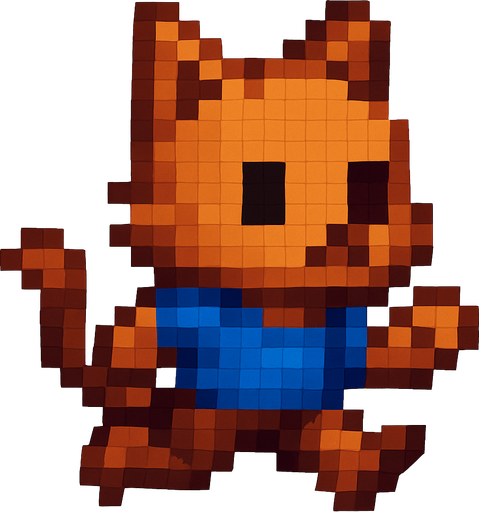 Gatito corriendo pixelart