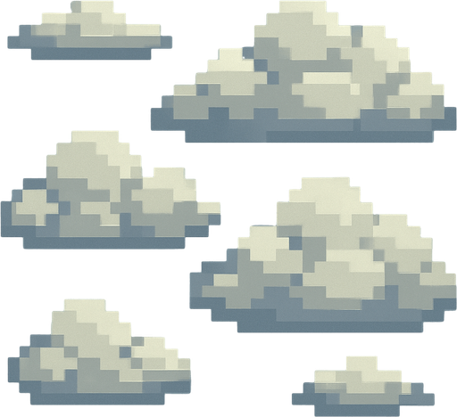 cloudy.
In-Game asset.  No shadows. pixel
