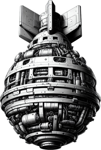 A nuke (no background).
Single Game Texture.  In-Game asset.  2d.  Blank background.  High contrast.  No shadows