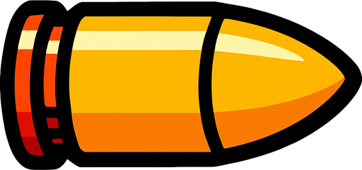 bullet.
In-Game asset.  2d.  High contrast.  No shadows