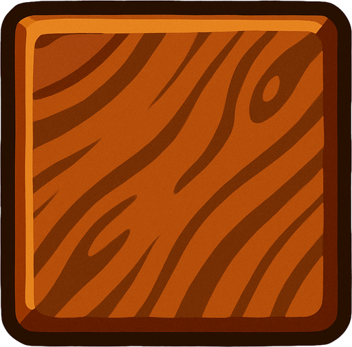 kahverengi kare.
In-Game asset.  2d.  High contrast.  No shadows