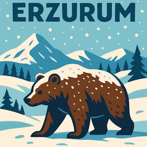 erzurum  kış ayı resmi yap.
In-Game asset.  2d.  High contrast.  No shadows