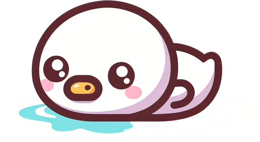 a cute swimming duck from left to right.
Single Game Texture.  In-Game asset.  2d.  Blank background.  High contrast.  No shadows. kawaii