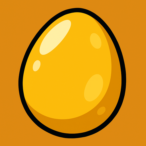 YELLOW EGG.
In-Game asset.  2d.  High contrast.  No shadows