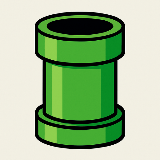 Green pipe.
In-Game asset.  2d.  High contrast.  No shadows