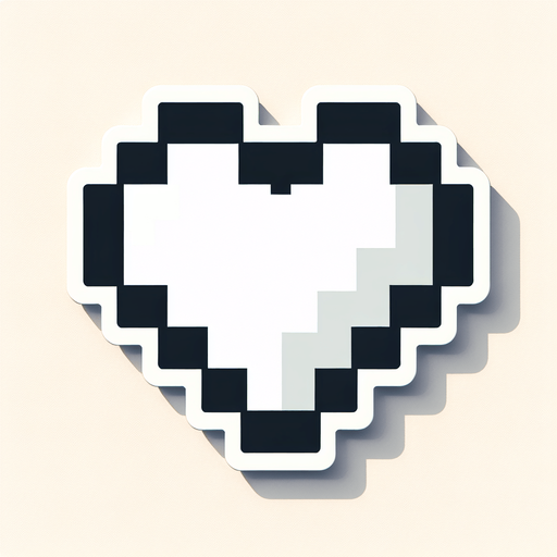 top-down view, videogame heart, 90s style sticker, flat, no perspective, silhouette,  white, cartoon, fun, simple, from above.
Single Game Texture. In-Game asset. 2d. Blank background. High contrast. No shadows.