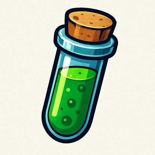 3 d gibi duran deney tübu.
In-Game asset.  2d.  High contrast.  No shadows