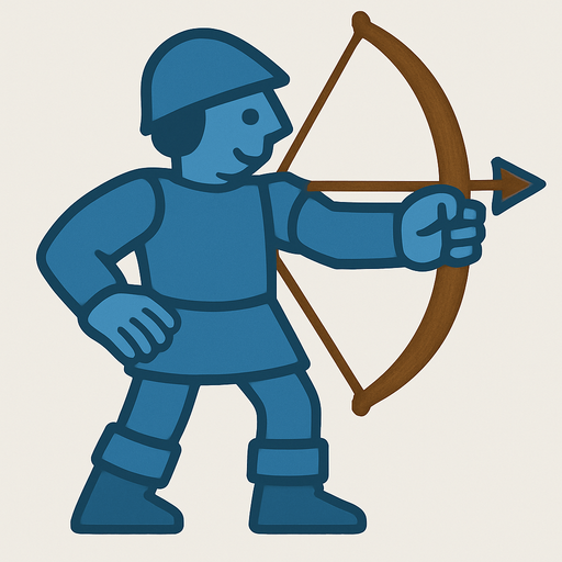 Add fingers to left hand. Make the bow and arrow wooden color.
