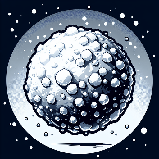 a snowball Single Game Texture. In-Game asset. 2d. Blank background. High contrast. No shadows.