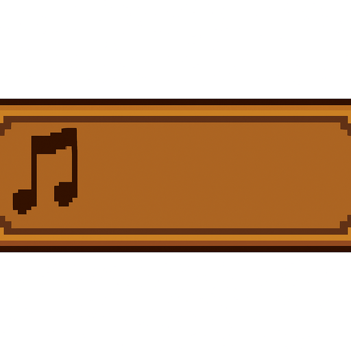 Pixelart empty button, 450x144 pixel, music game. brown theme..
In-Game asset.  2d.  High contrast.  No shadows