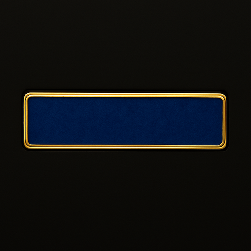 Keep the shape but make the material a blue felt with a golden border around it.