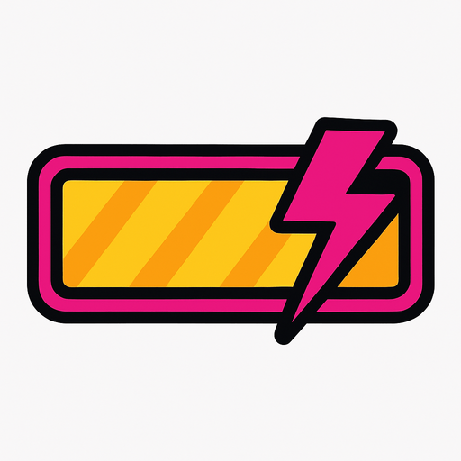 Barra de energía llamativa.
In-Game asset.  2d.  High contrast.  No shadows