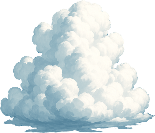 draw realistic cloud.
In-Game asset.  2d.  High contrast.  No shadows