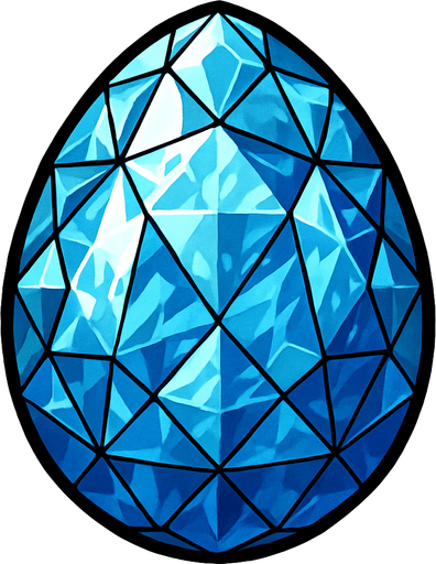 A Diamond egg.
In-Game asset.  2d.  High contrast.  No shadows