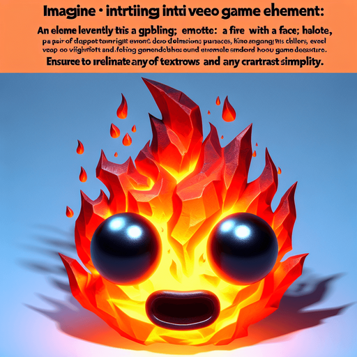 fire with eyes and mouth.
Single Game Texture.  In-Game asset.  2d.  High contrast.  No shadows