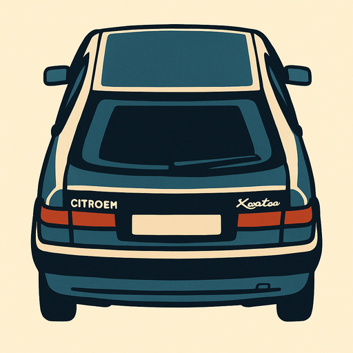 Citroen xantia arkasi ama yukaridan
In-Game asset.  2d.  High contrast.  No shadows
