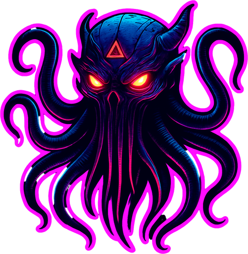 Cutout, only one, cyberpunk neon glow