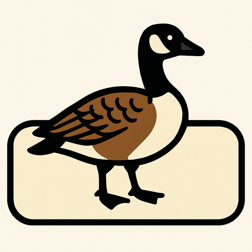 dialog box button with canadian geese style no text on image!.
In-Game asset.  2d.  High contrast.  No shadows