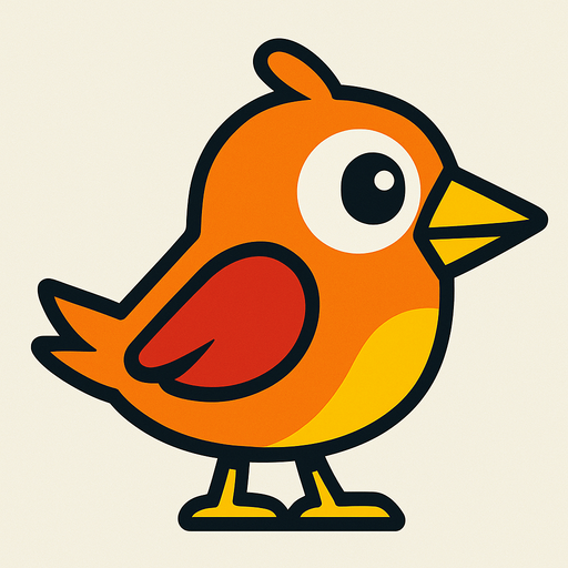 a 2d platformer bird.
In-Game asset.  2d.  High contrast.  No shadows