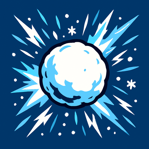 snowball with effect.
In-Game asset.  2d.  High contrast.  No shadows
