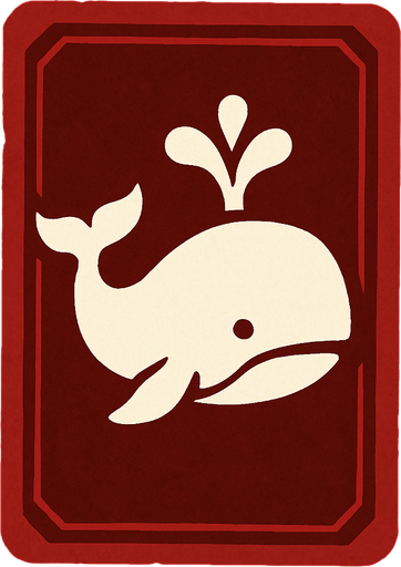 Dark red card packet with a Whale in the center.
In-Game asset.  2d.  High contrast.  No shadows
