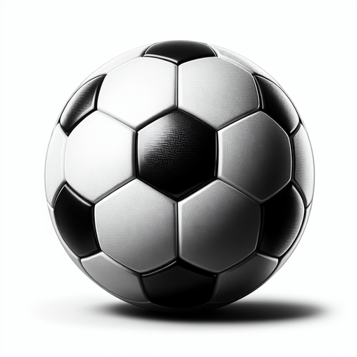 soccer ball.
Single Game Texture.  In-Game asset.  2d.  Blank background.  High contrast.  No shadows