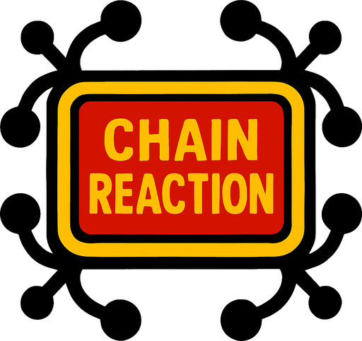 Chain reaction button.
In-Game asset.  2d.  High contrast.  No shadows