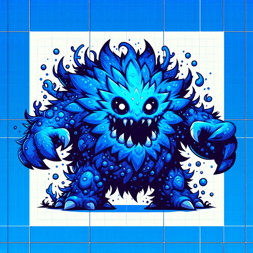 monster blu.
Single Game Texture.  In-Game asset.  2d.  Blank background.  High contrast.  No shadows