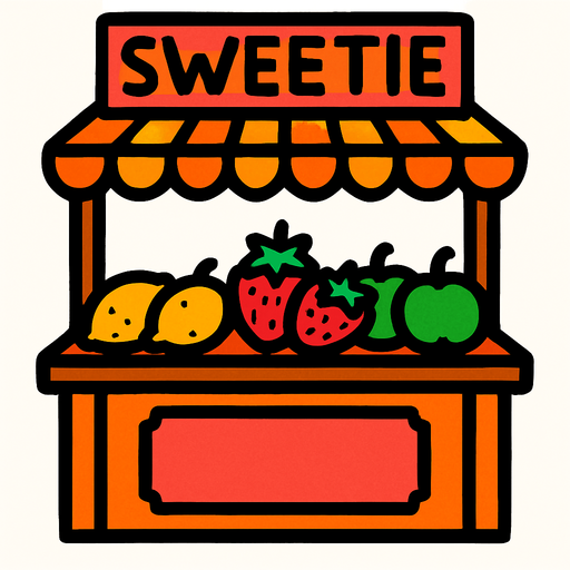 sweetie stand.
In-Game asset.  2d.  High contrast.  No shadows