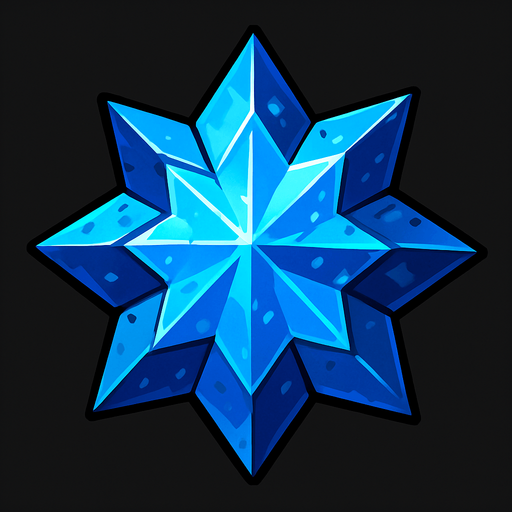 Cristal magico visto desde arriba.
In-Game asset.  2d.  High contrast.  No shadows