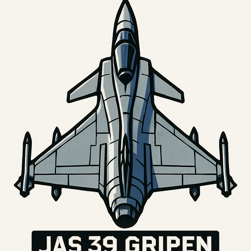 Jas Gripen 39 riktad upp.
In-Game asset.  2d.  High contrast.  No shadows