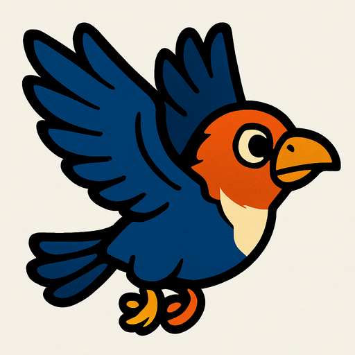 Oiseau qui vole.
In-Game asset.  2d.  High contrast.  No shadows