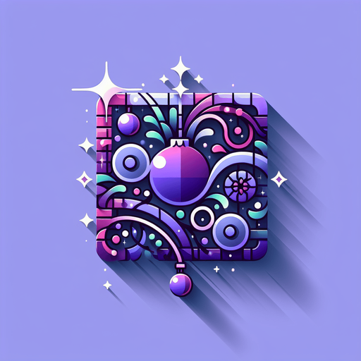 Perfectly square purple Christmas decoration. Cartoon. Cute art style