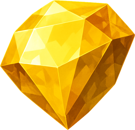 a yellow gem found from the caves of colorado make it realistic.
In-Game asset.  2d.  High contrast.  No shadows