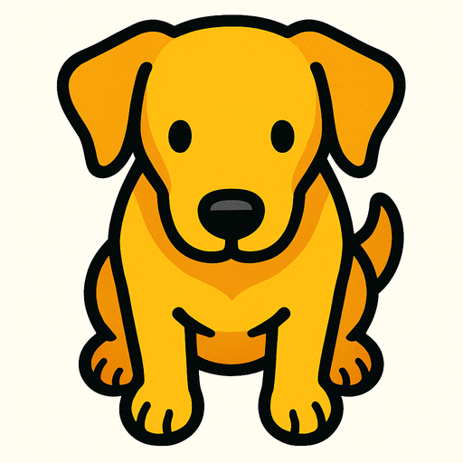 yellow dog top view.
In-Game asset.  2d.  High contrast.  No shadows