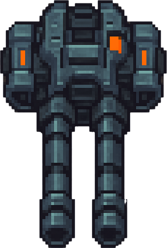 top down twin barrel sci-fi rapid machine gun cannon. pixel art