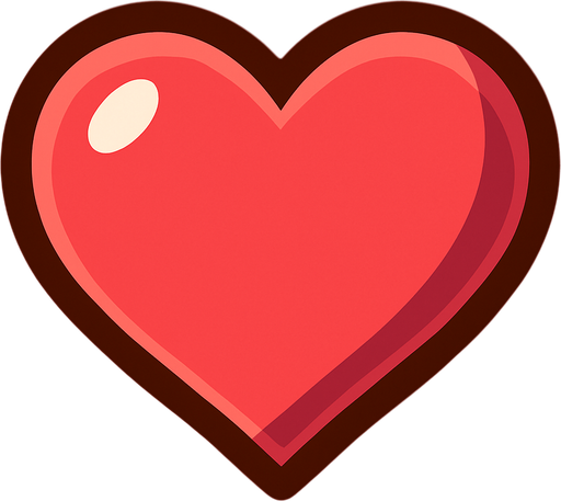 heart.
In-Game asset.  2d.  High contrast.  No shadows