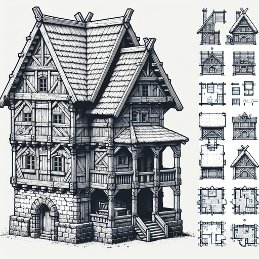An Inn in a RTS fantasy style Single Game Texture. In-Game asset. 2d. Blank background. High contrast. No shadows.