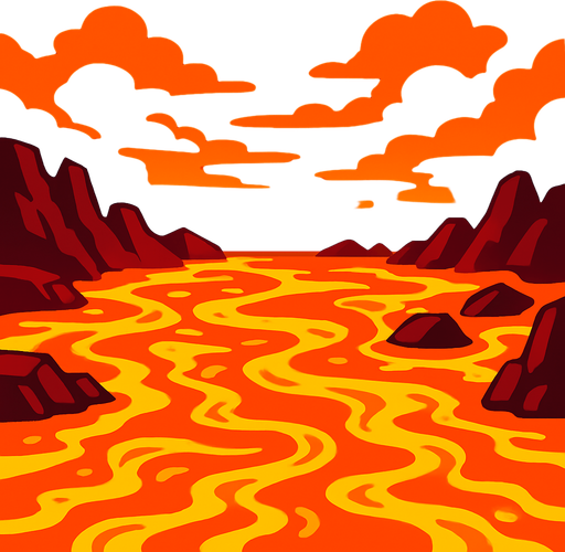 A area filled with lava and a sky two it’s still pretty vibrant but make sure it can loop without looking bad.
In-Game asset.  2d.  High contrast.  No shadows