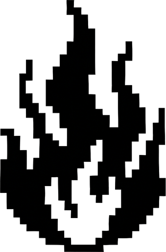 fuego negro de pixeles.
In-Game asset.  2d.  High contrast.  No shadows