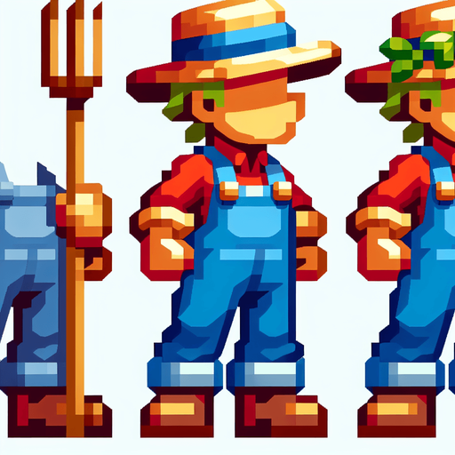 farmer mario . Single 2D Mario Character. In-Game asset. 2d. Blank background.