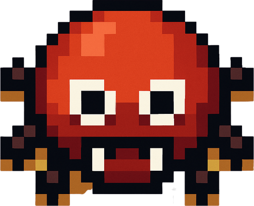 Un enemigo nivel básico visto desde arriba, pixel cartoon..
In-Game asset.  2d.  High contrast.  No shadows