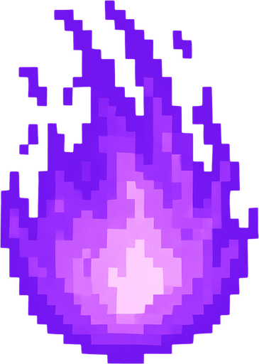 purple fireball pixel art.
In-Game asset.  2d.  High contrast.  No shadows