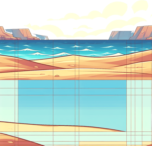 cartoon beach background. only the sand..
Single Game Texture. In-Game asset. 2d. Blank background. High contrast. No shadows.