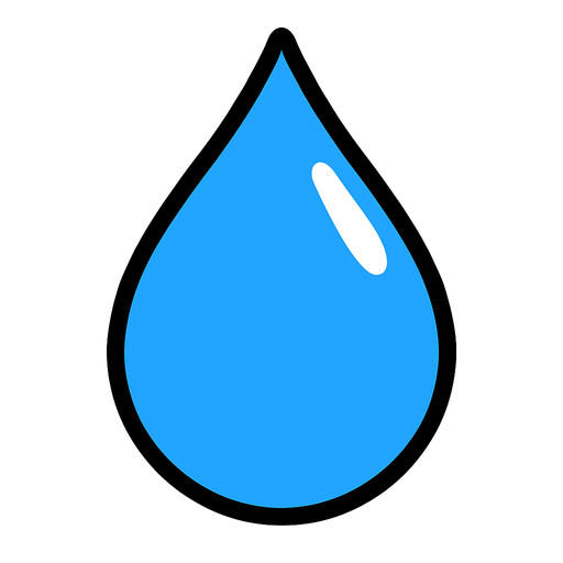 gota de agua en 2d.
In-Game asset.  2d.  High contrast.  No shadows
