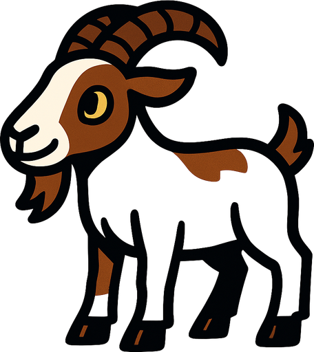 goat.
In-Game asset.  2d.  High contrast.  No shadows