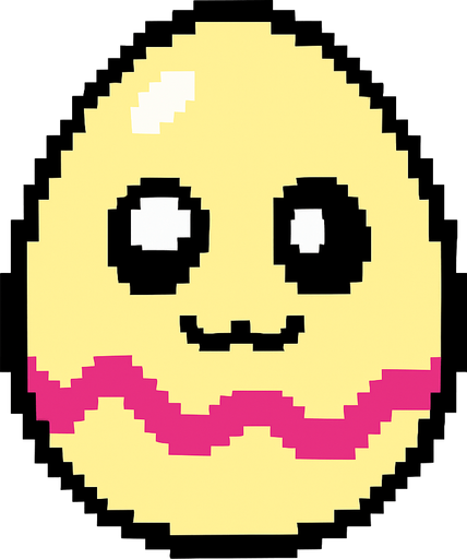 Digi huevo con el patron clasico de Puyomon.
In-Game asset.  2d.  High contrast.  No shadows