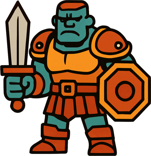 Frank  Warrior.
In-Game asset.  2d.  High contrast.  No shadows