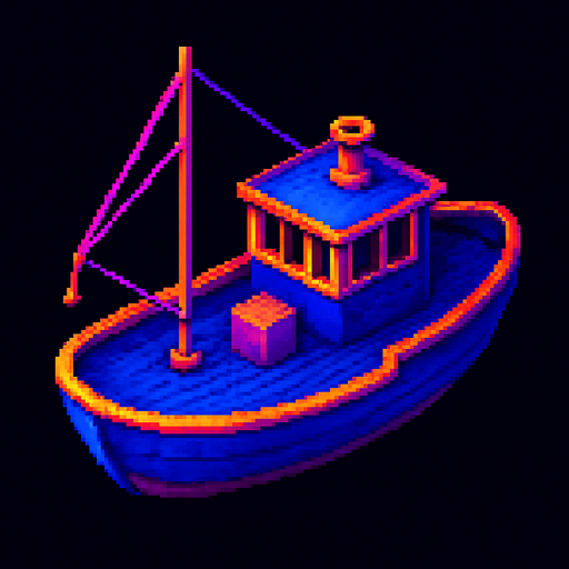 This same boat 3/4 top view facing south.